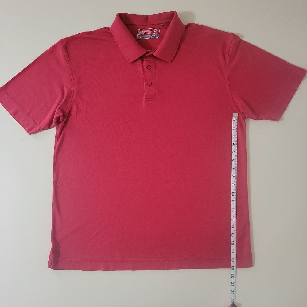 Cutter & Buck CB Drytec Solid Red Mens Short Sleeve Polo - Picture 7 of 14